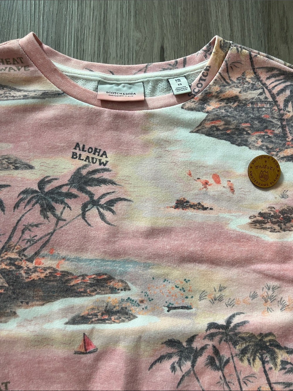 Scotch & Soda Amsterdam Blauw collection quarter sleeve sweatshirt (Sz XS)